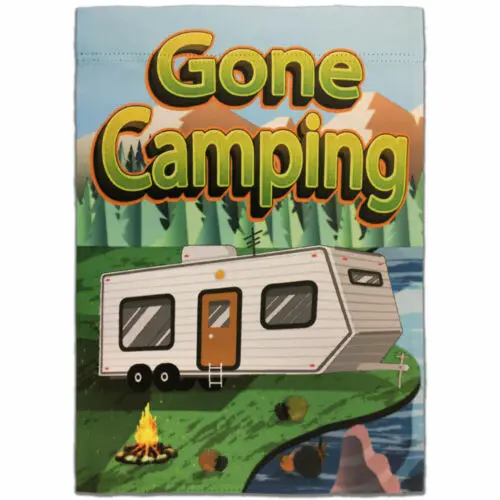 Gone Camping Garden Flag 12x18in Cute Novelty Yard Camping Flag Happy Camper