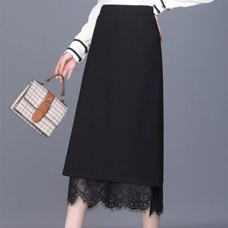 

Female Skirts Midi Wrap Tight Lace High Waist Clothing Sales Korean Style V Y2k Vintage Fashion Casual Cheap Trend Women's Skirt