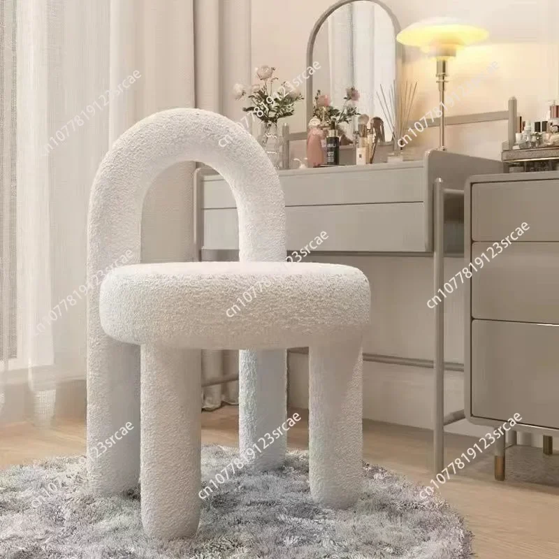 Modern Simple Vanity Chair Make Up Stool Nordic Ins Living Room Bedroom Chairs Fabric Single Stool Home Office Leisure Seat