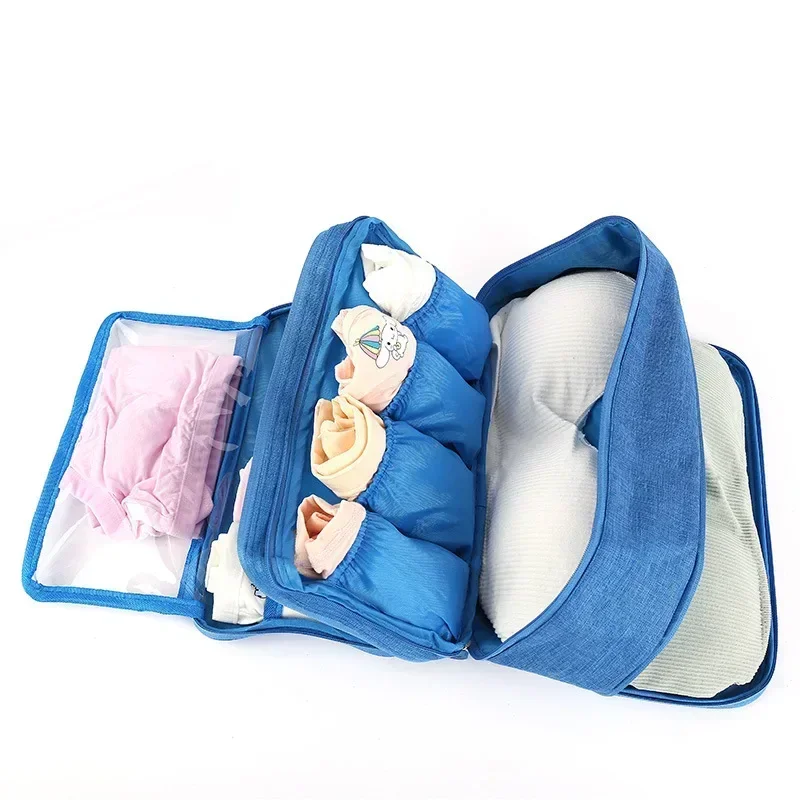 Travel Portable Storage Bag Waterproof Wash Bag Multi-Layer Bras Socks Organizer Oxford Cloth Makeup Sorting and Storage Packing