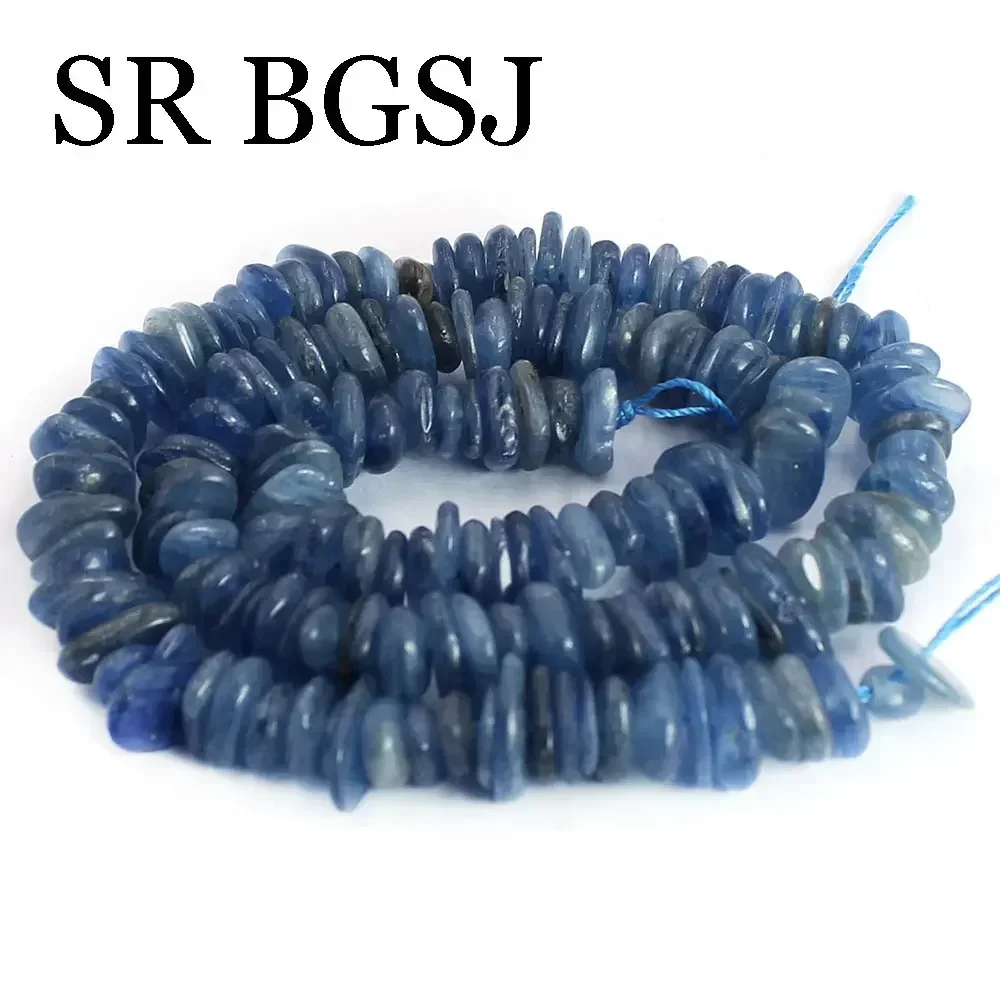 10-11mm Freeform Keshi Spacer Blue Kyanite  Wholesale Freeform Gems Jewelry Making DIY Loose Stone Chips Beads Strand 15\