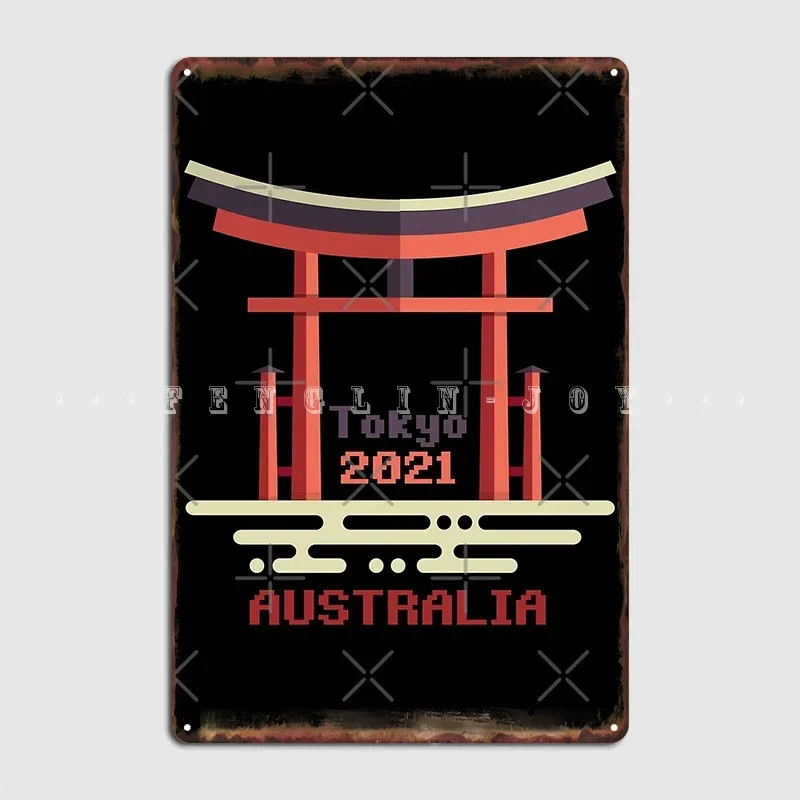 2021 Summer Games Australia Metal Sign Wall Cave Garage Club Funny Wall Decor Tin Sign Poster