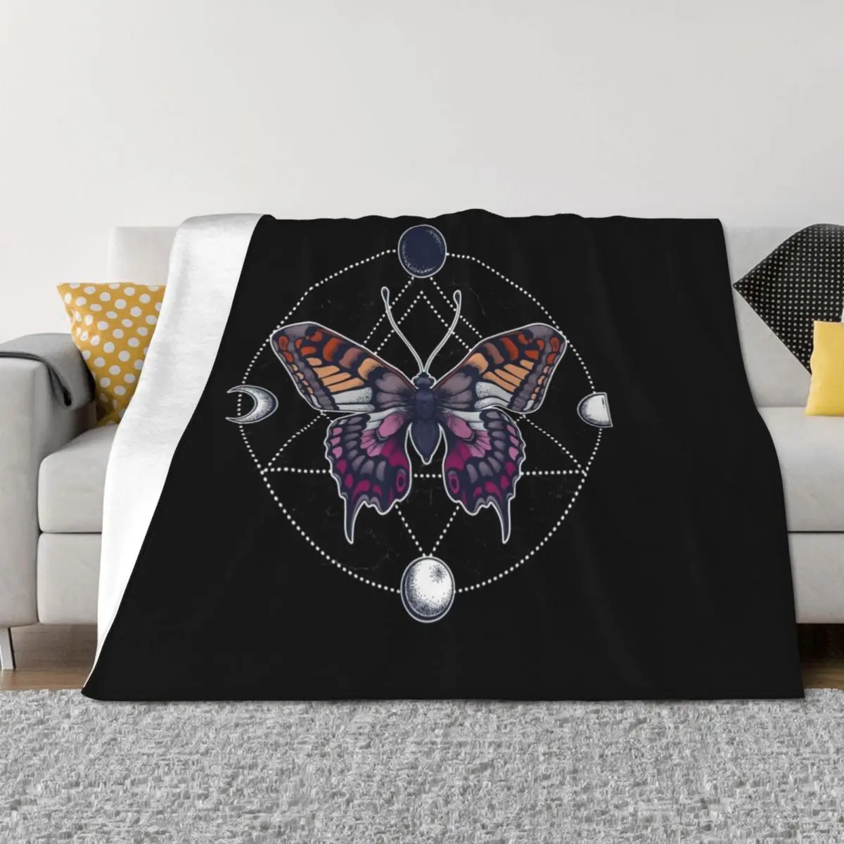 

Lesbian Butterfly Throw Blanket blankets ands Designers Tourist Personalized Gift Blankets
