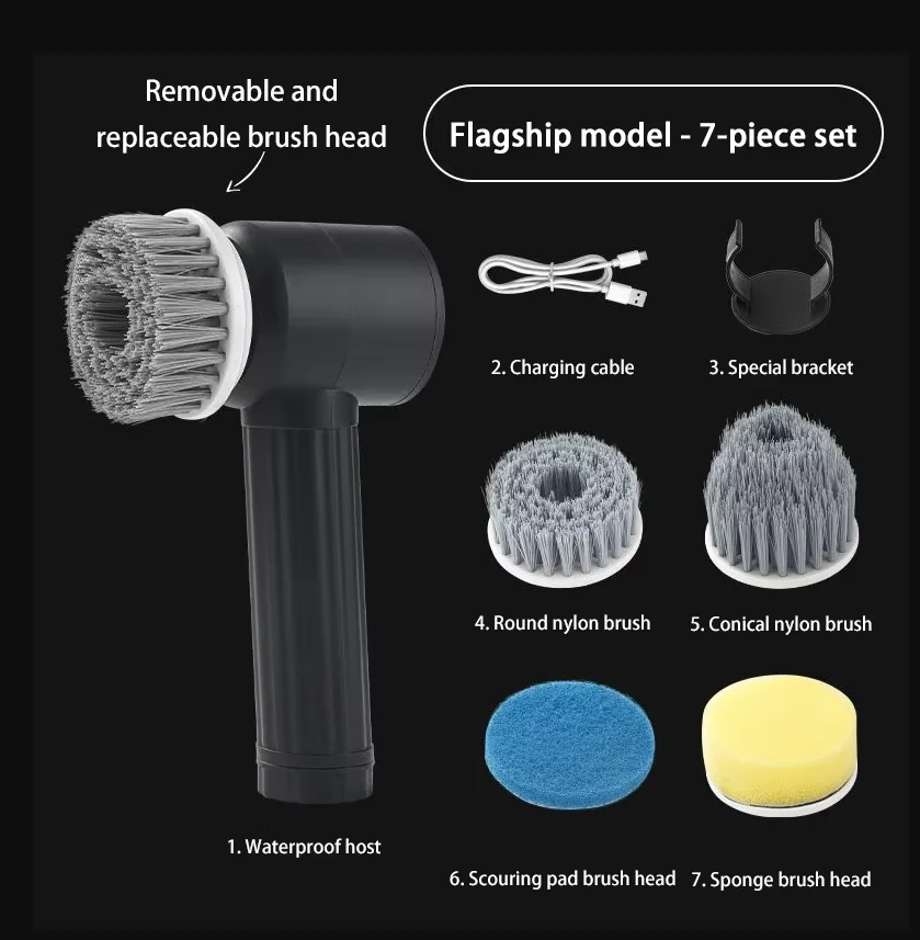 Xiaomi Multifunctional Dishwashing Cleaning Brush Household Use Convenient Handheld Kitchen Electric Cleaning Brush For Bathroom