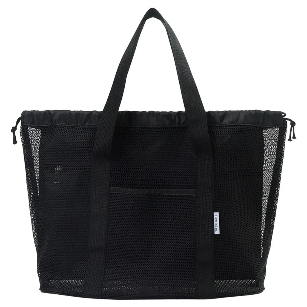 New Portable Handbag Mesh Large Capacity Bath Bag Mesh Wash Bag Unisex