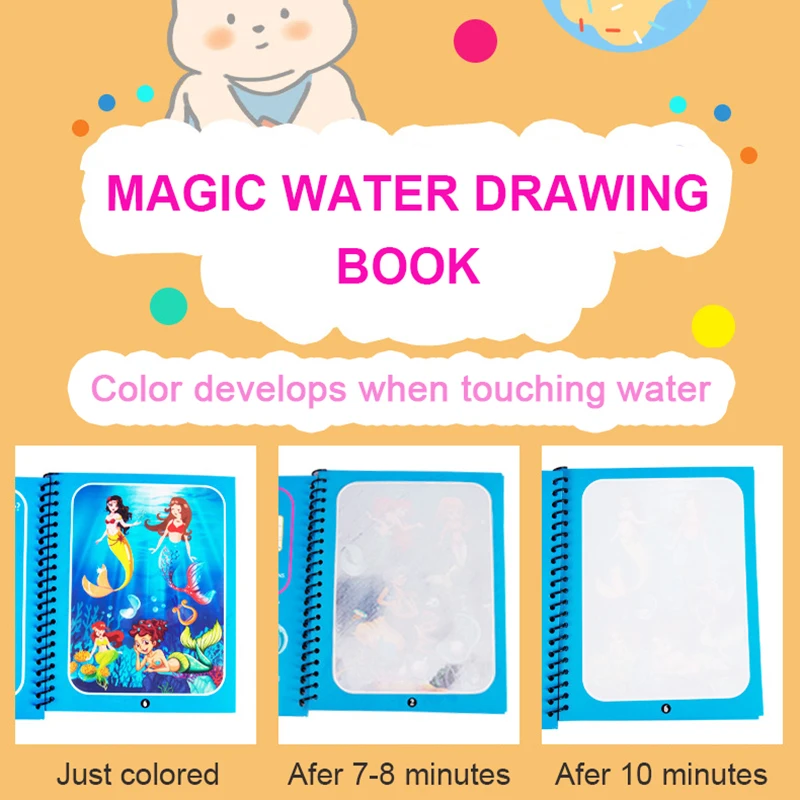 Hot Magic Water Drawing Book Toy Reusable Coloring Books Painting Drawing Toy Sensory Early Education Toys for Children Kids