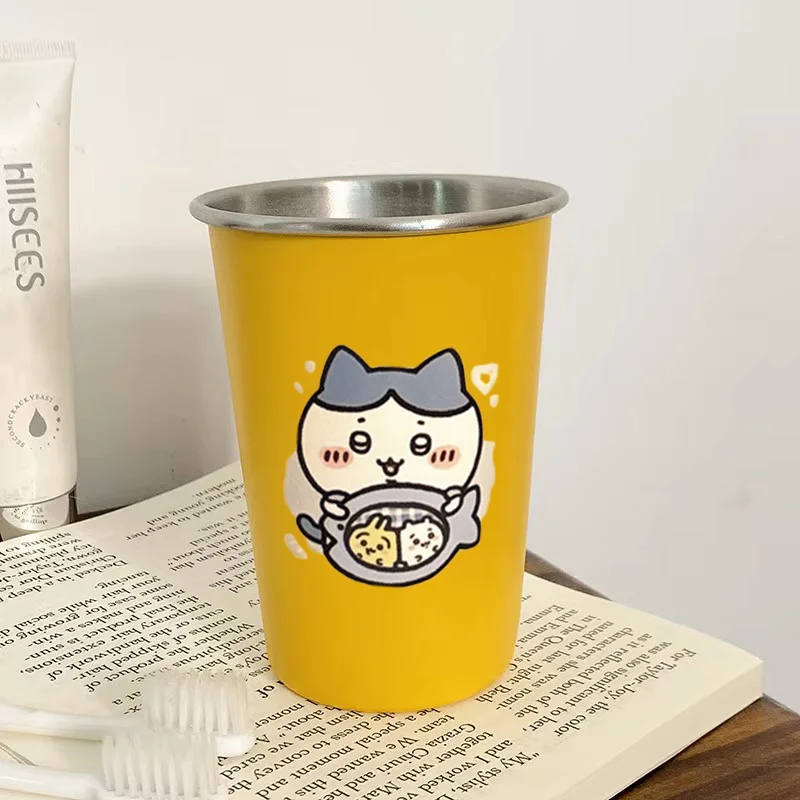 แก้วน้ำสแตนเลสลายชิคาวะ ฮาจิวาระ กระต่าย 304 หนาพิเศษ น่ารัก สไตล์คู่รัก อนิเมะ การ์ตูน ของใช้ในบ้าน ของขวัญสุดหวาน