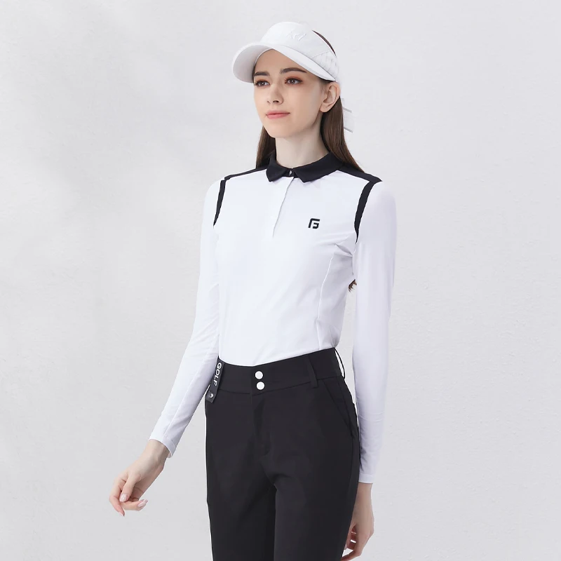 Golfist Golf Summer Polo Shirt for Women Long Sleeve Breathable Quick Dry Slim Fit Tennis Ladies T-shirt