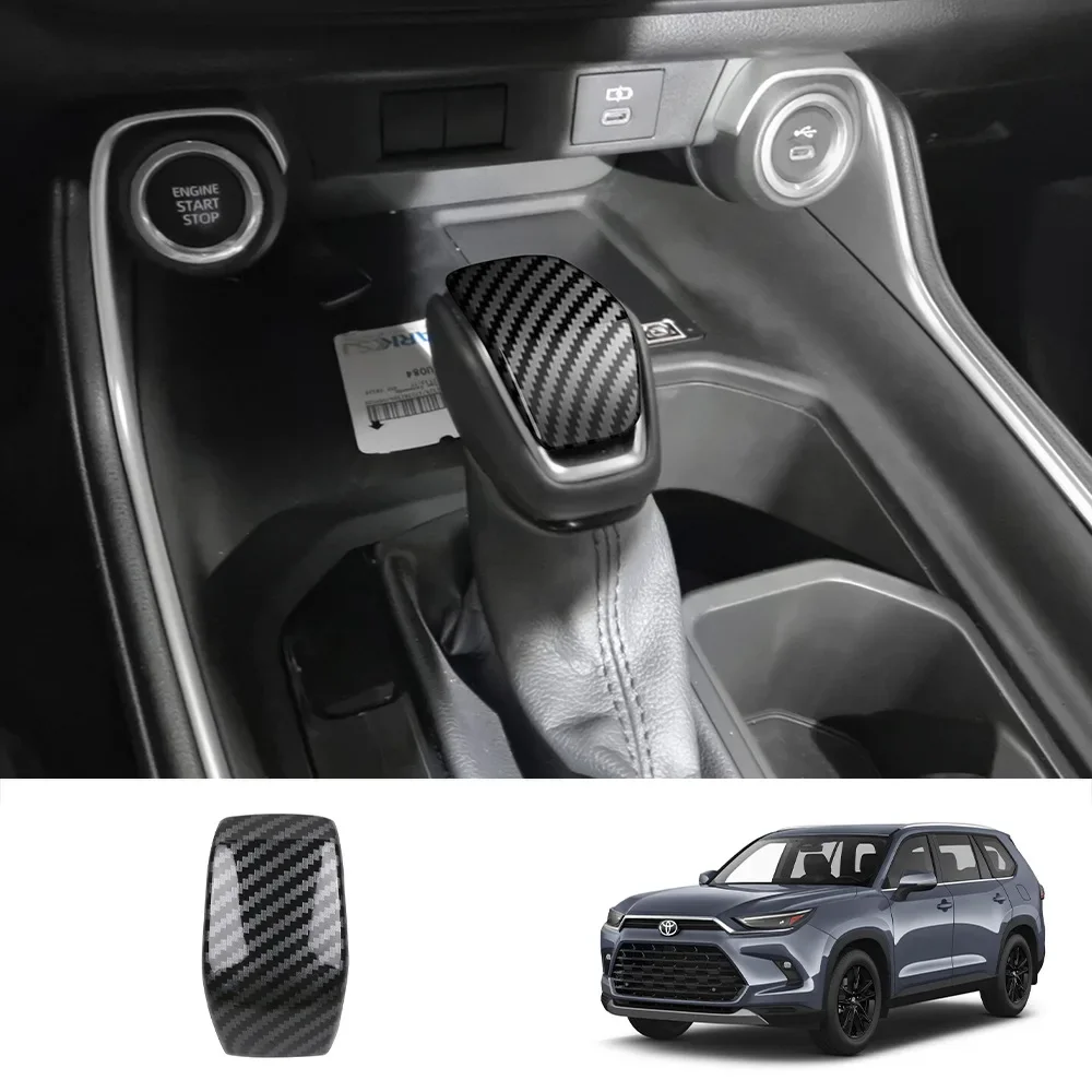 

Для Toyota Grand Highlander 2024-2025: накладка на ручку переключения передач из АБС-пластика под карбон с пайетками, аксессуары