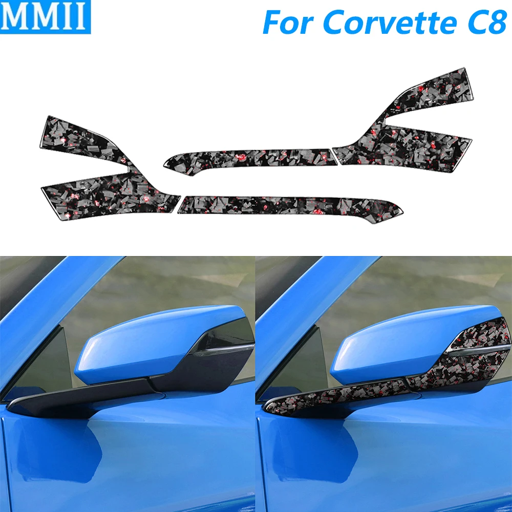 Für Chevrolet Corvette C8 2020-2025 Geschmiedete Carbon-Faser Seitenspiegel-Abdeckung Zierleiste Auto-Zubehör Dekorations-Aufkleber