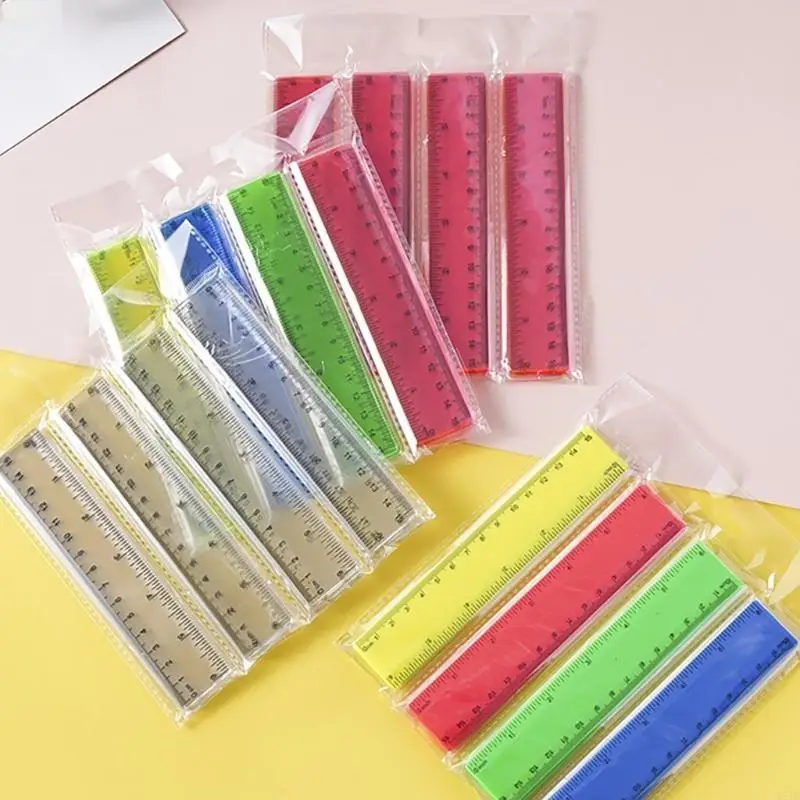 Y5JB 4PCS Geometrisches Herrscher Schulbüro Herrscher für Lehrer Klarer Herrscher plastischer Zerschmückungssicherer Herrscher