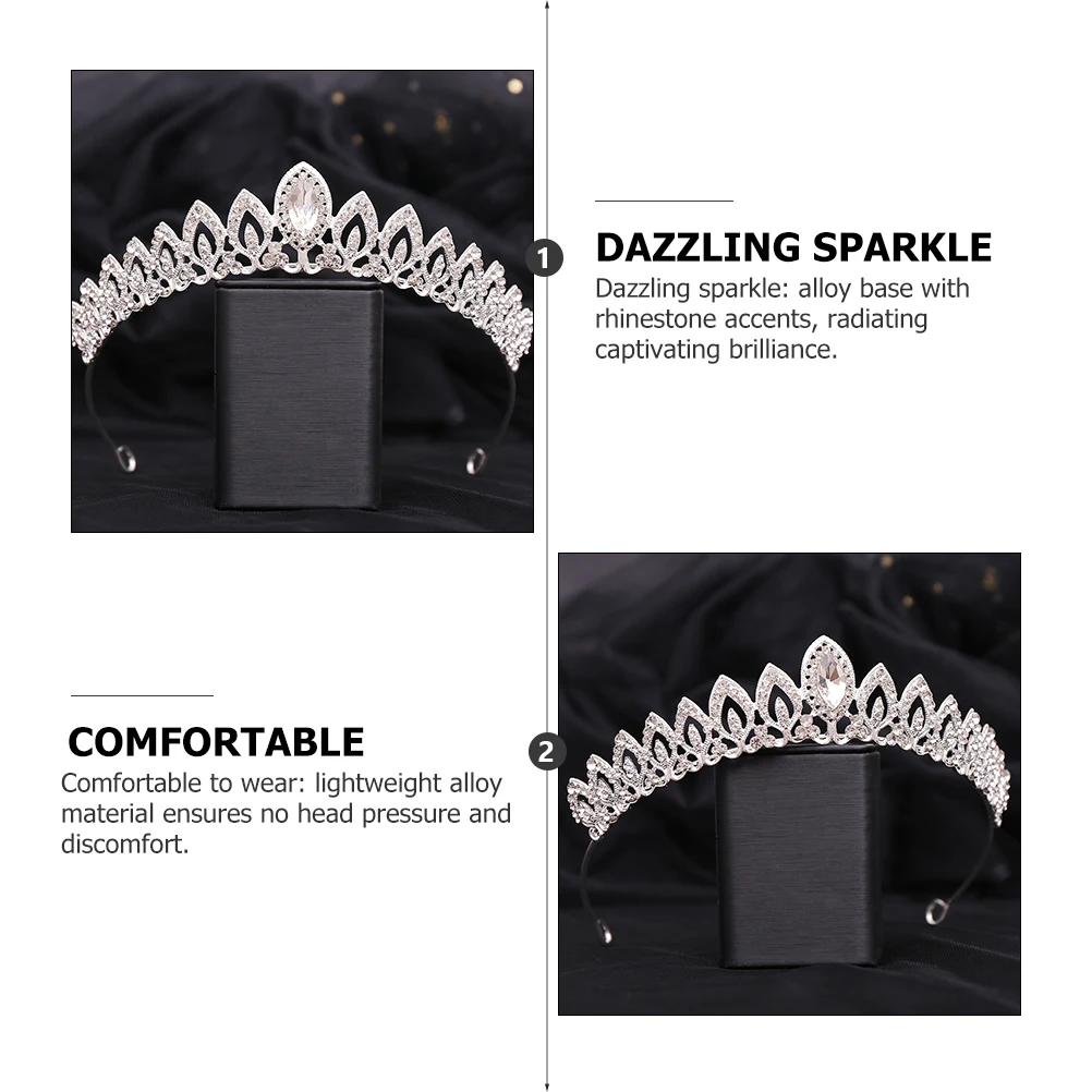 

Bridal Crown Wedding Headpiece Rhinestone Pageant Tiara Lightweight Alloy Elegant Tree Leaf Design Comfortable Crown For