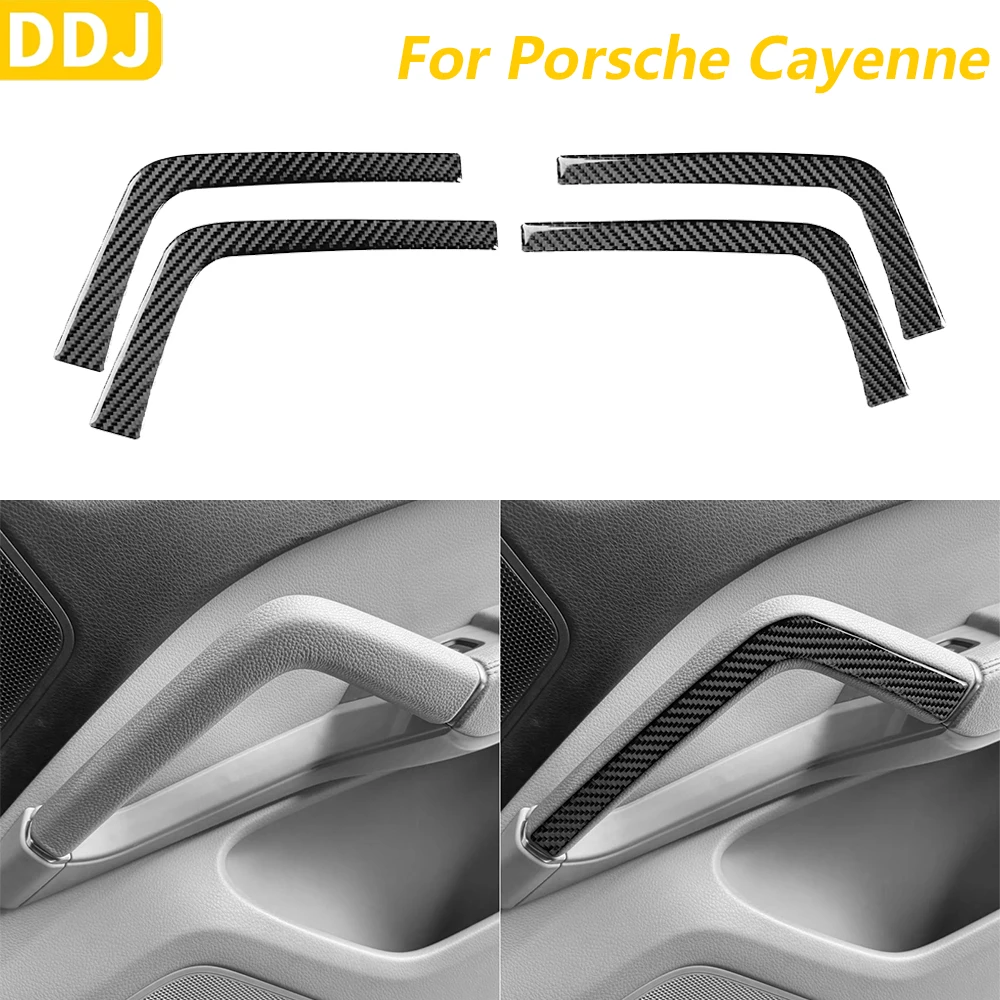 

Soft Carbon Fiber Inner Door Armrest Handle Side Trim Cover For Porsche Cayenne 9Y0 9YA 9YB E3 2018-2023 Interior Accessories