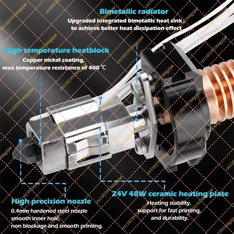 Upgrade Hotend Kit for Flashforge Adventurer 5M/5M Pro, Quick Replaceable Hot End Assembly 0.2/0.4/0.6mm Hardened Steel Nozzle