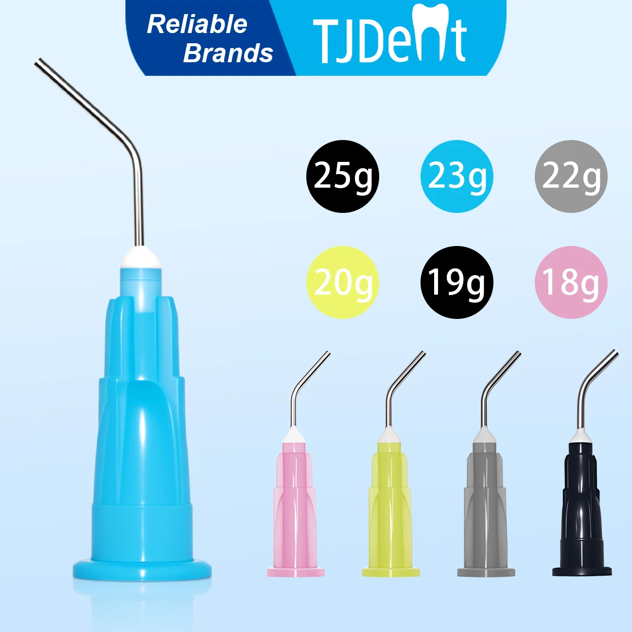 

TJDent 100Pcs/Bag Dental Pre Bent Irrigation Needle Tip Disposable Resin Flow Composite Syringe Tips Dentistry Materials Tools