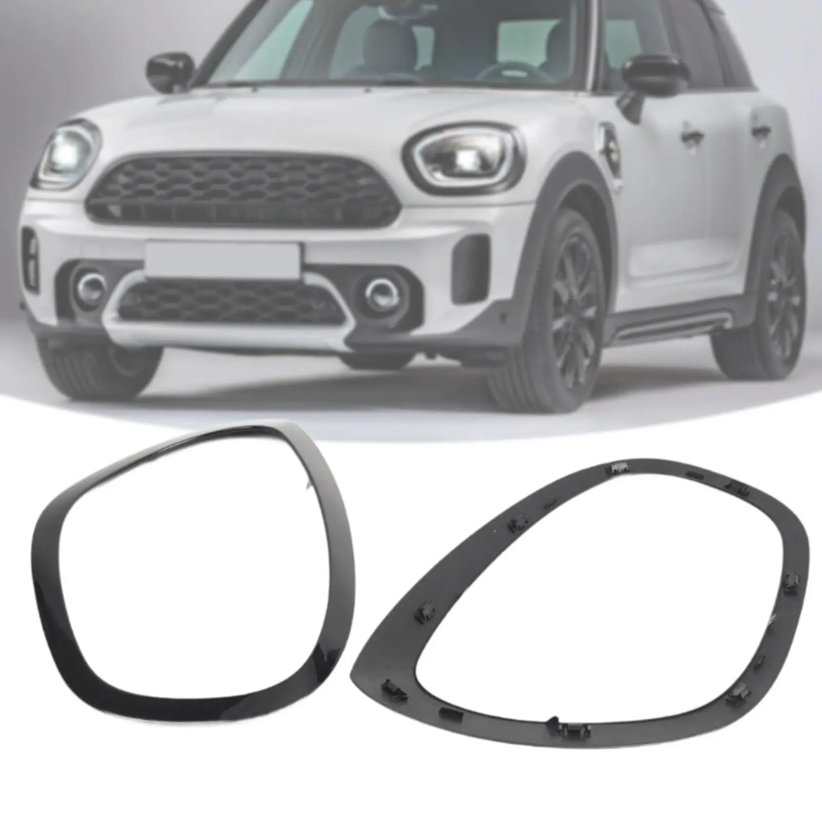 

2 Pieces Headlight Bezel Spare Parts Easy to Install Left and Right Side for BMW Cooper Countryman 2017-2023 Mini F60 F61