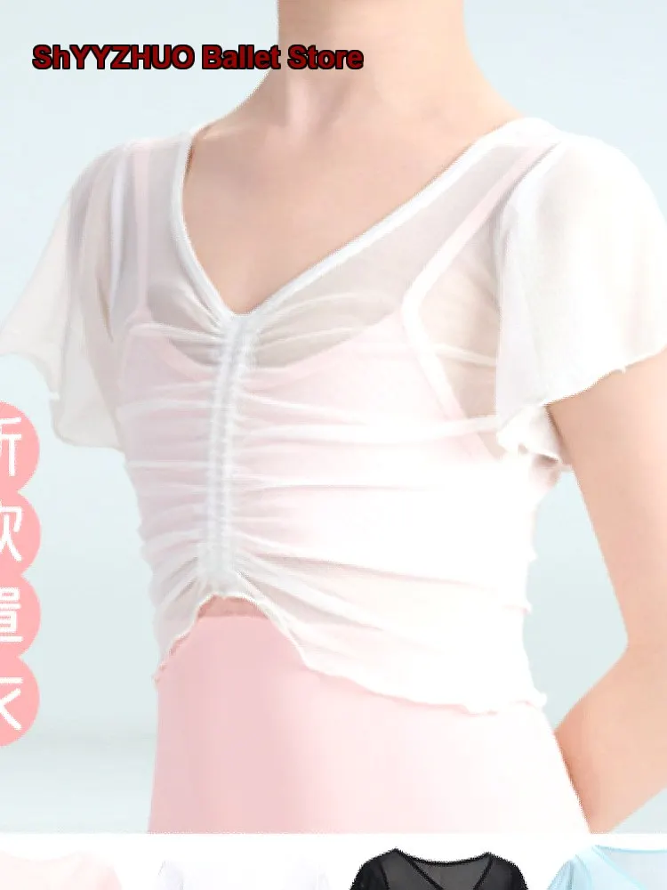 children's-girls-white-mesh-cover-up-dance-dress-netting-gauze-cape-for-practice-and-gymnastics-in-summer-kids