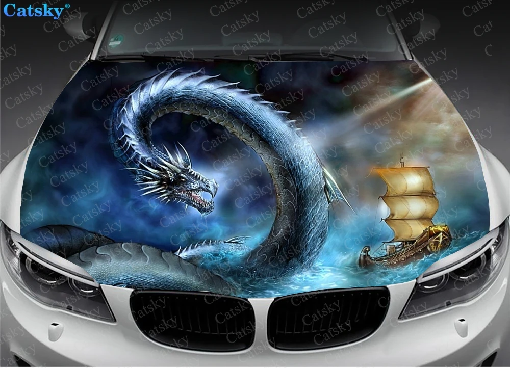 animal dragon Vehicle Livery Sticker Manga Themed Hood Sticker Vinyl Sticker Universal Size Packing Sticker