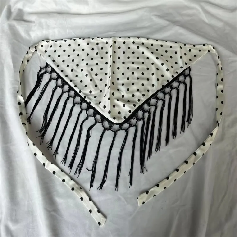 Bohemian Tassel Triangle Waist Band Lightweight Layered Paisley Printed Wrap Overlay Skirt Adjustable Wrap Decorative Waist Wrap
