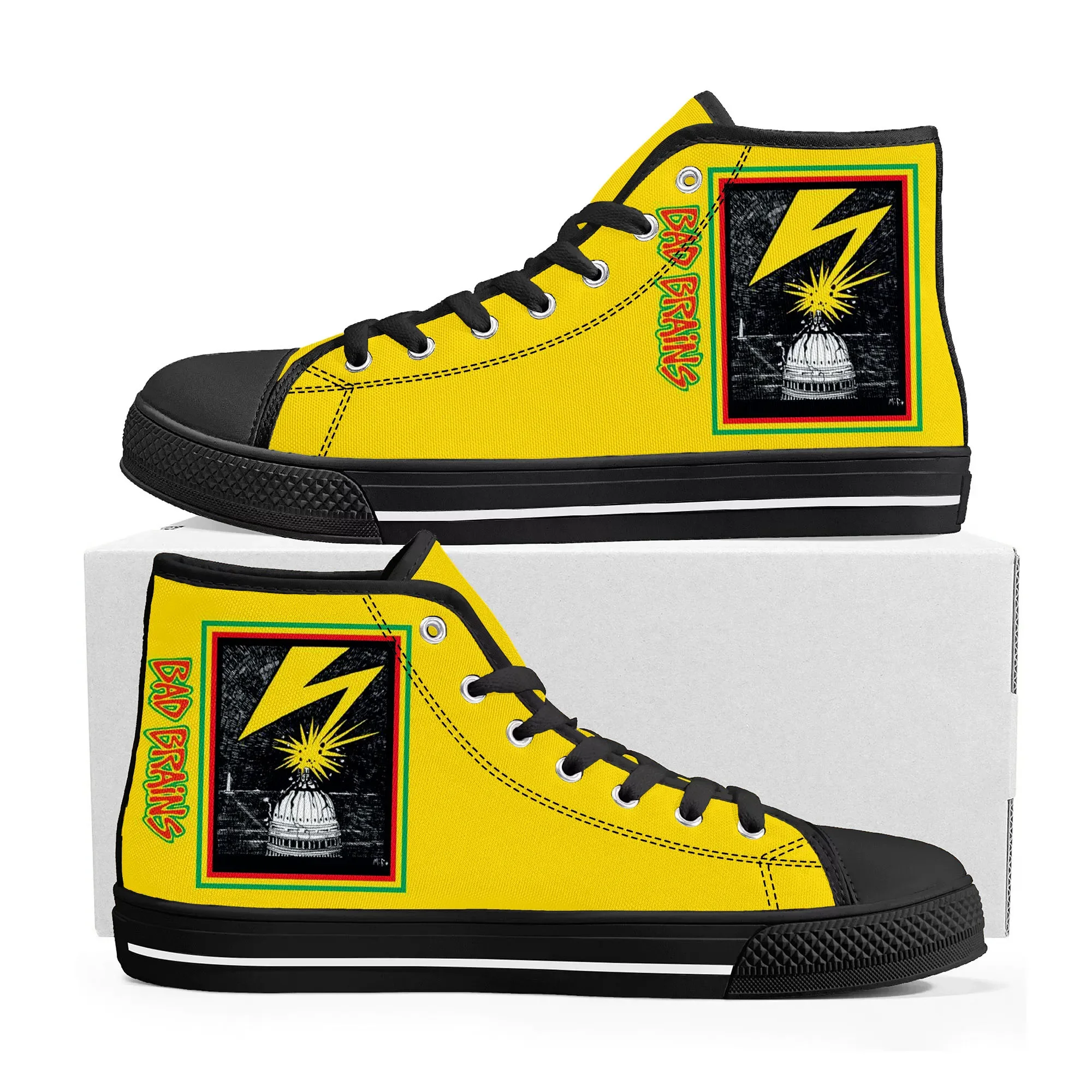 

Bad Brains Punk Rock Band High Top High Quality Sneakers Mens Womens Teenager Canvas Sneaker Custom Made Casual Couple Shoes