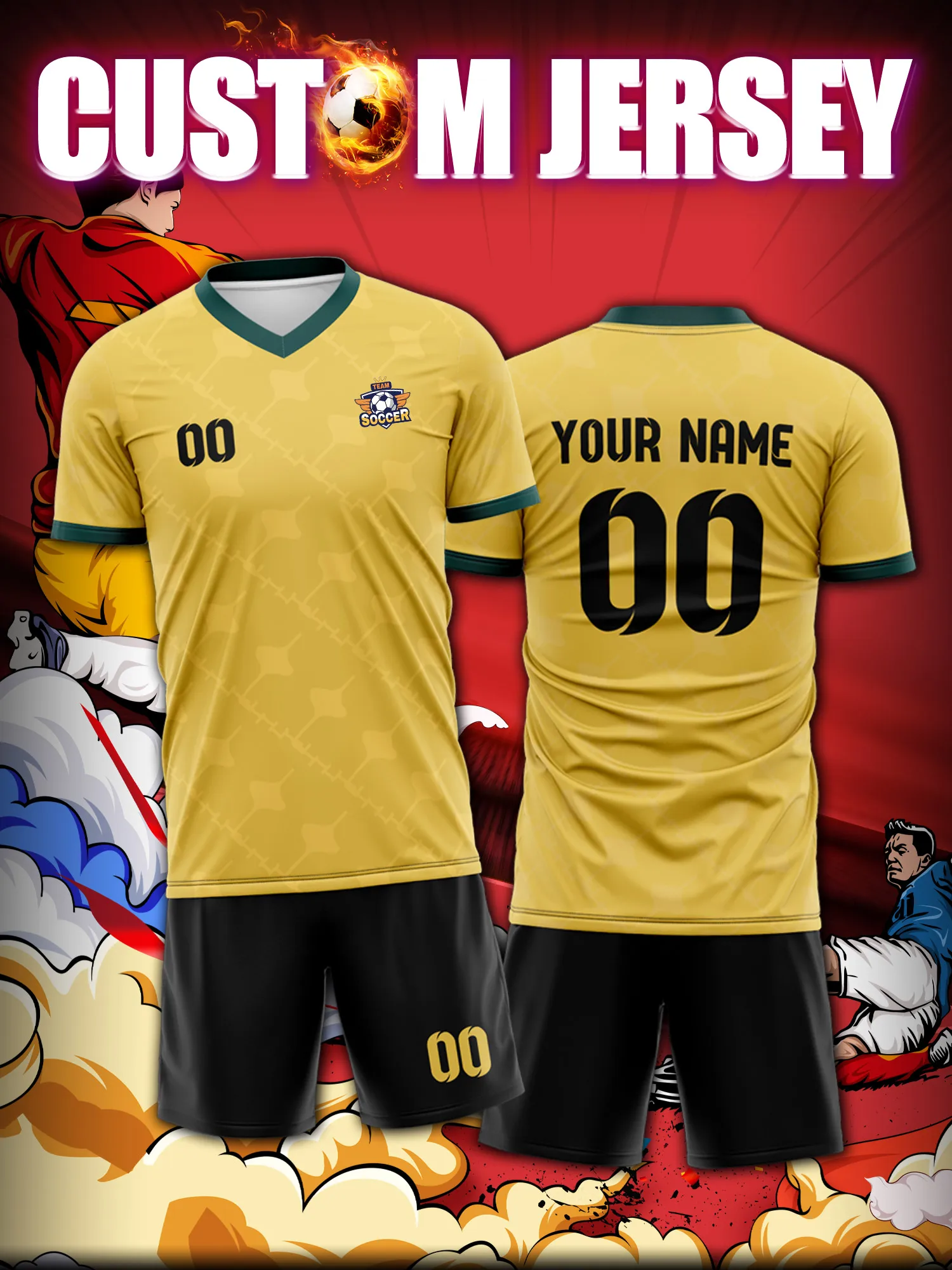 

Футбольная форма на заказ с индивидуальным изображением, номером и именем, элитная форма для клубных лиг и чемпионатов.