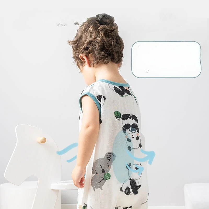 2026 New Baby Vest Sleeping Bag Summer Thin Gauze Sleeveless Vest Baby Children's Air-conditioned Room Kick-proof Quilt