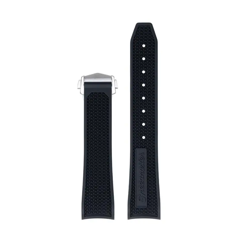 TINTAG Rubber Watchband For Omega Speedmaster 20mm 22mm Watch Strap Stainless Steel Deployment Buckle