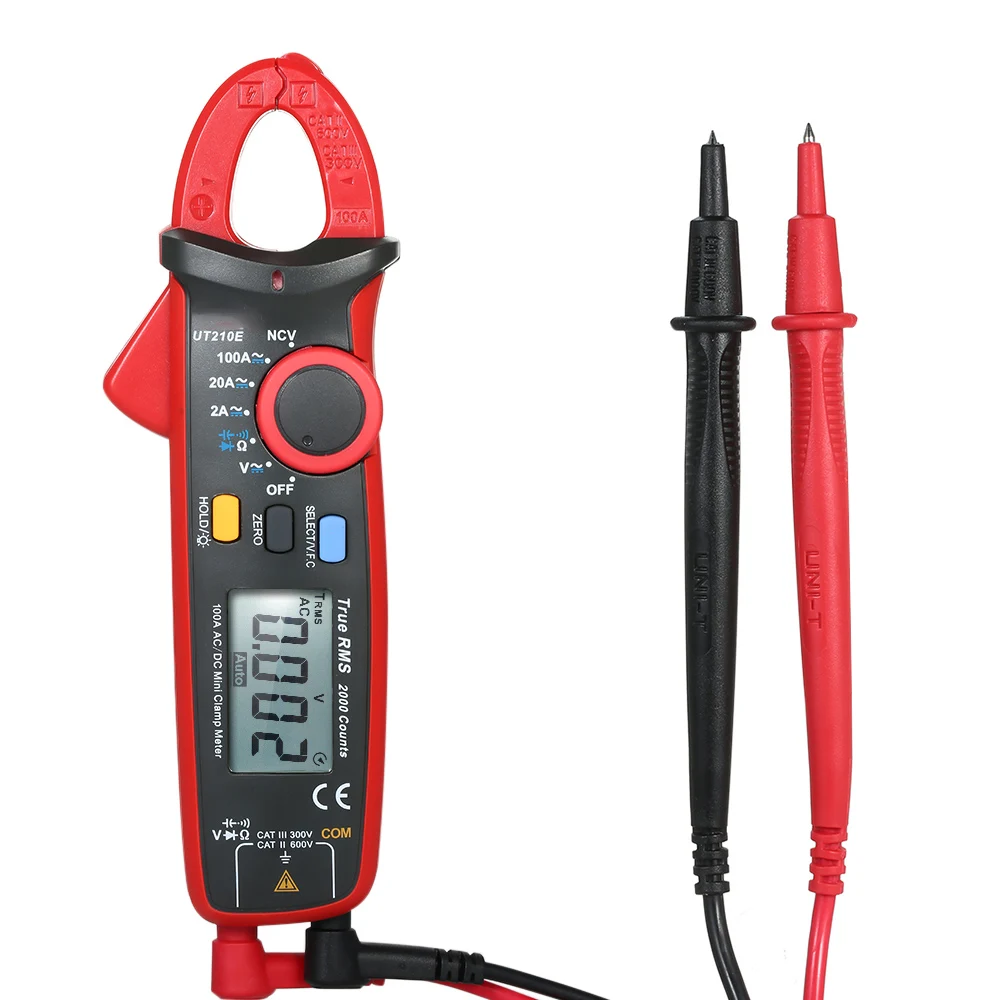 

UT210E Mini Digital Handheld Clamp Multimeter RMS Voltmeter Ammeter Ohmmeter AC/DC Diode Tester Electrical Frequency Tester