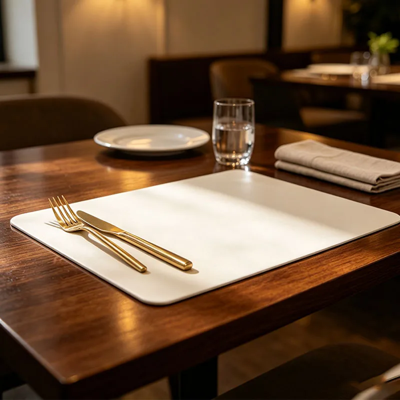 4pcs/8pcs/12pcs Luxury Leather Rectangular Placemat with Water Repellent Non‑Slip Heat‑Insulated for Home Wedding Table Setting