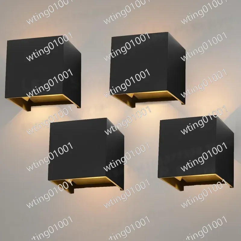 for Modern 4pcs Cube LED Wall Lamp 7W Metal Adjustable Up Down Beam Indoor Outdoor Lighting Fixture