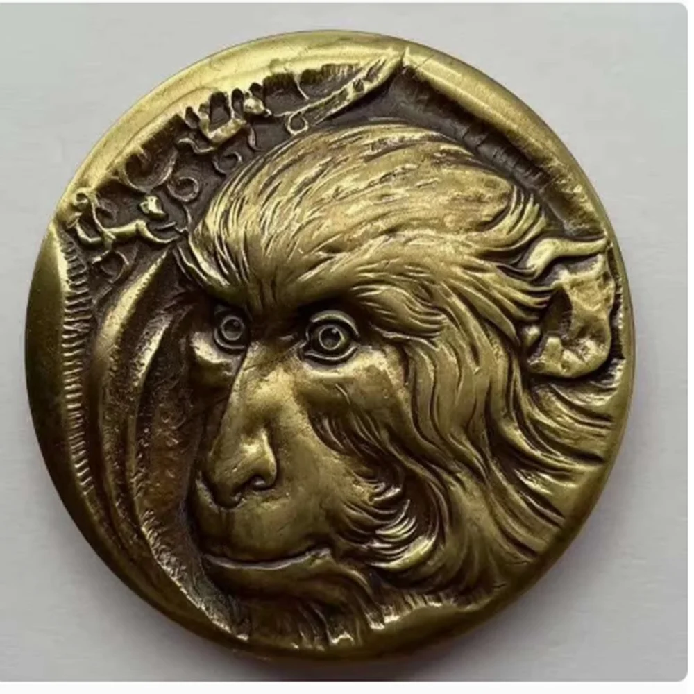 The Year thickening of the Monkey dual colored bronze badge diameter 60mm copper  Medallion Coins, Folk Antiques Money