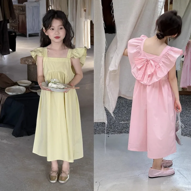 Girls' dress 2026 summer new item, children's thin cotton vest skirt, little girl's stylish princess dress