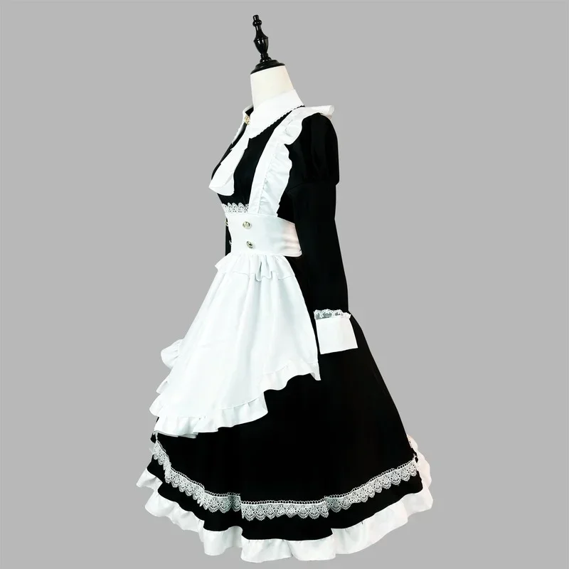 A British Aristocratic Long-sleeved Maid Costume Anime Lolita Role Play Lingerie Dress Party Outfits Plus Size Black White Cloth