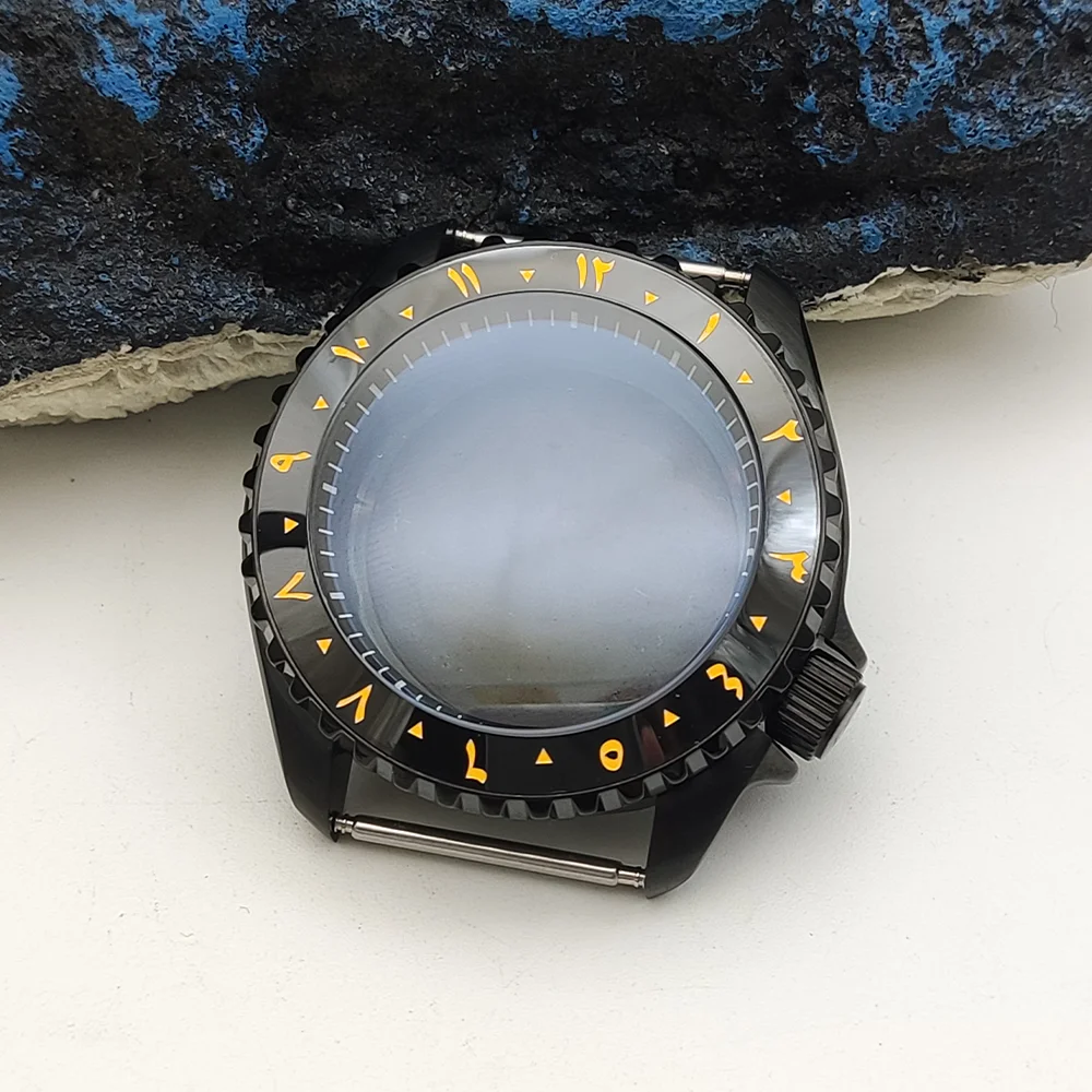 42MM ASSEMBLY ACCESSORIES Sapphire PVD WATERPROOF MENS MECHANICAL Suitable for NH35/NH36 Watches Premium Black Case