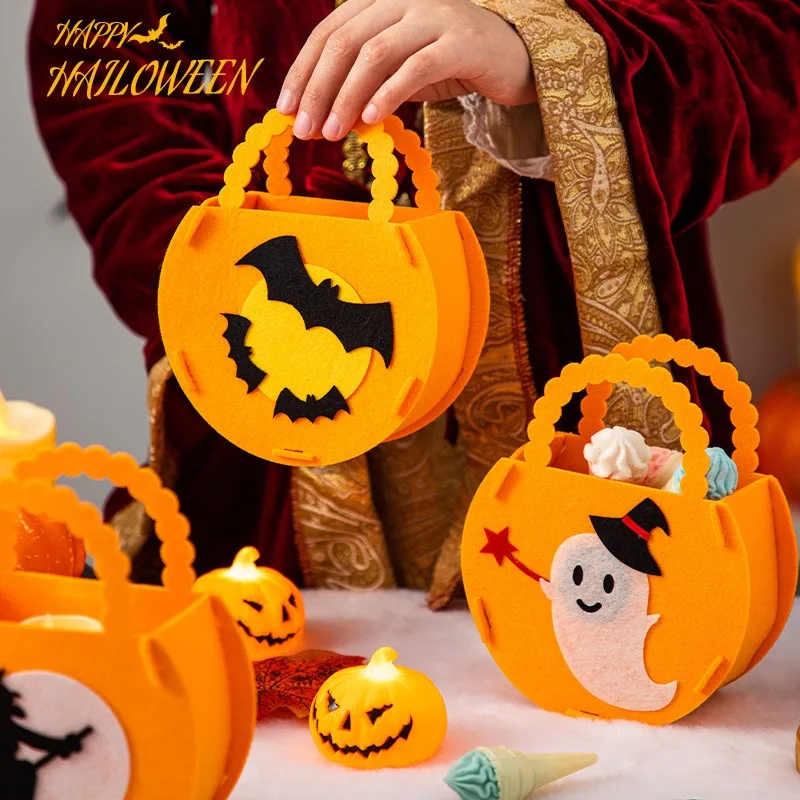 

Orange Pumkin Handbag Halloween Bat Withch Ghost Festival Candy Bag Trick Or Treat Kids Happy Halloween Day 2025