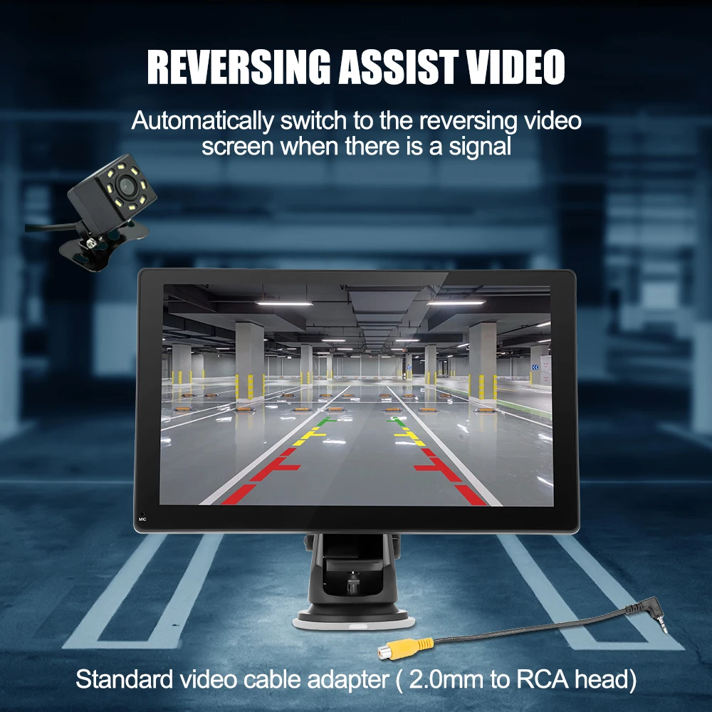 Car Multimedia Video Player, Espelho de carro, CarPlay, Android, Auto, Rádio, Portátil, Tela sensível ao toque, Painel, Suporte DVR, Vista traseira,