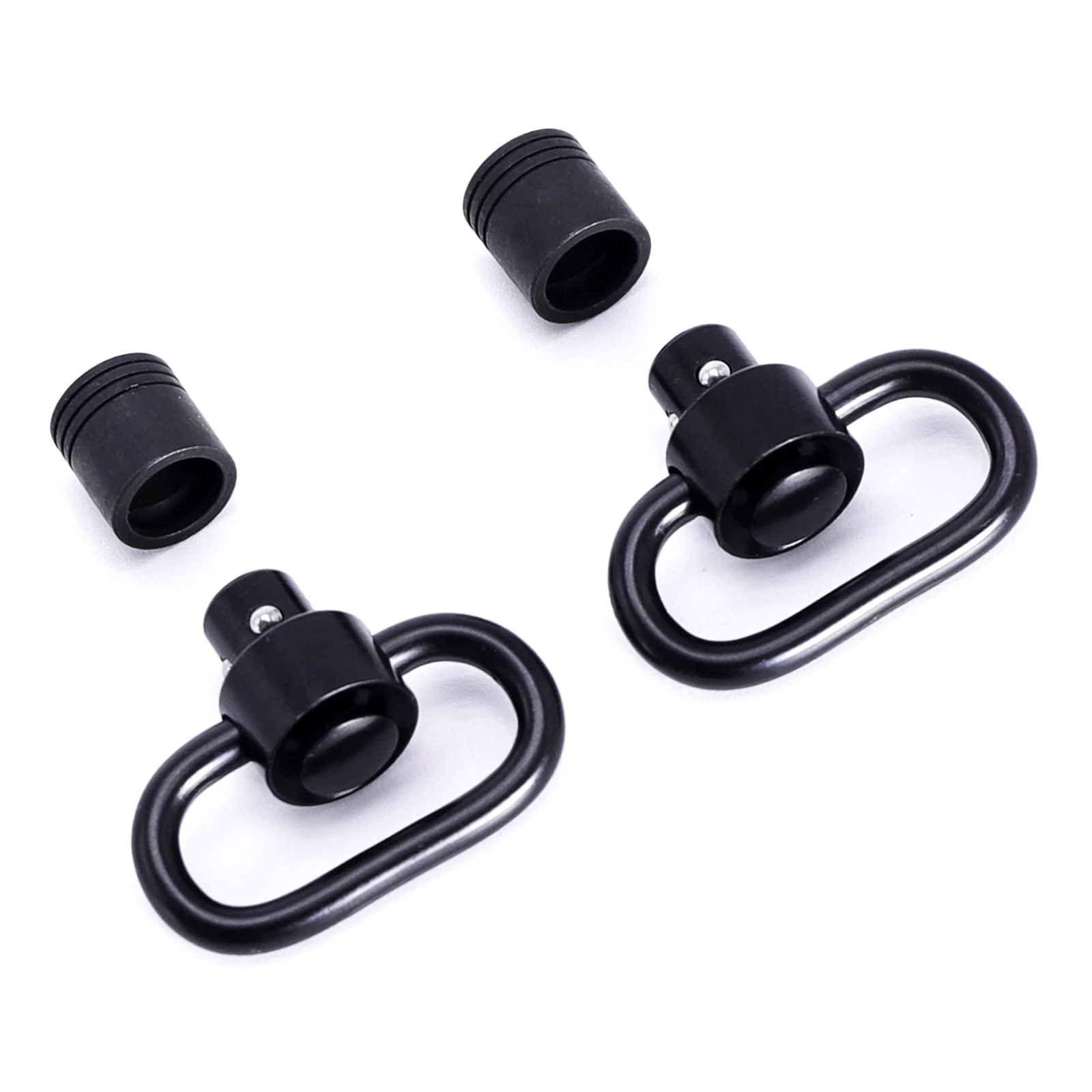 TriRock 2 Pack 1/1.25'' inch QD Quick Detach Release Push Button Sling Swivels Loop Mount Adapter_Black Color