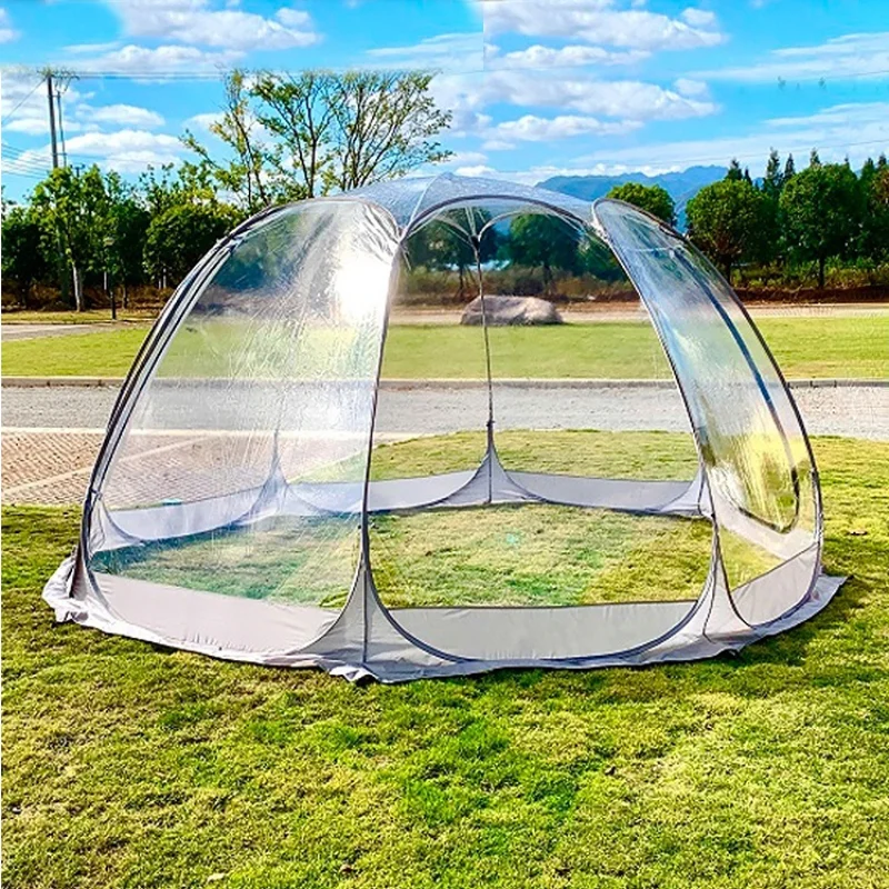 

Transparent PVC Sun Room Starry Bubble House Automatic 6Sided Outdoor Camping Celebrity Courtyard Yurt Waterproof Ball Homestay