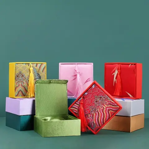 Retro Tassel Jewelry Box, Buddhist Prayer Beads Bracelet Box, Jewelry Gift Packaging Box, Antique Storage Box