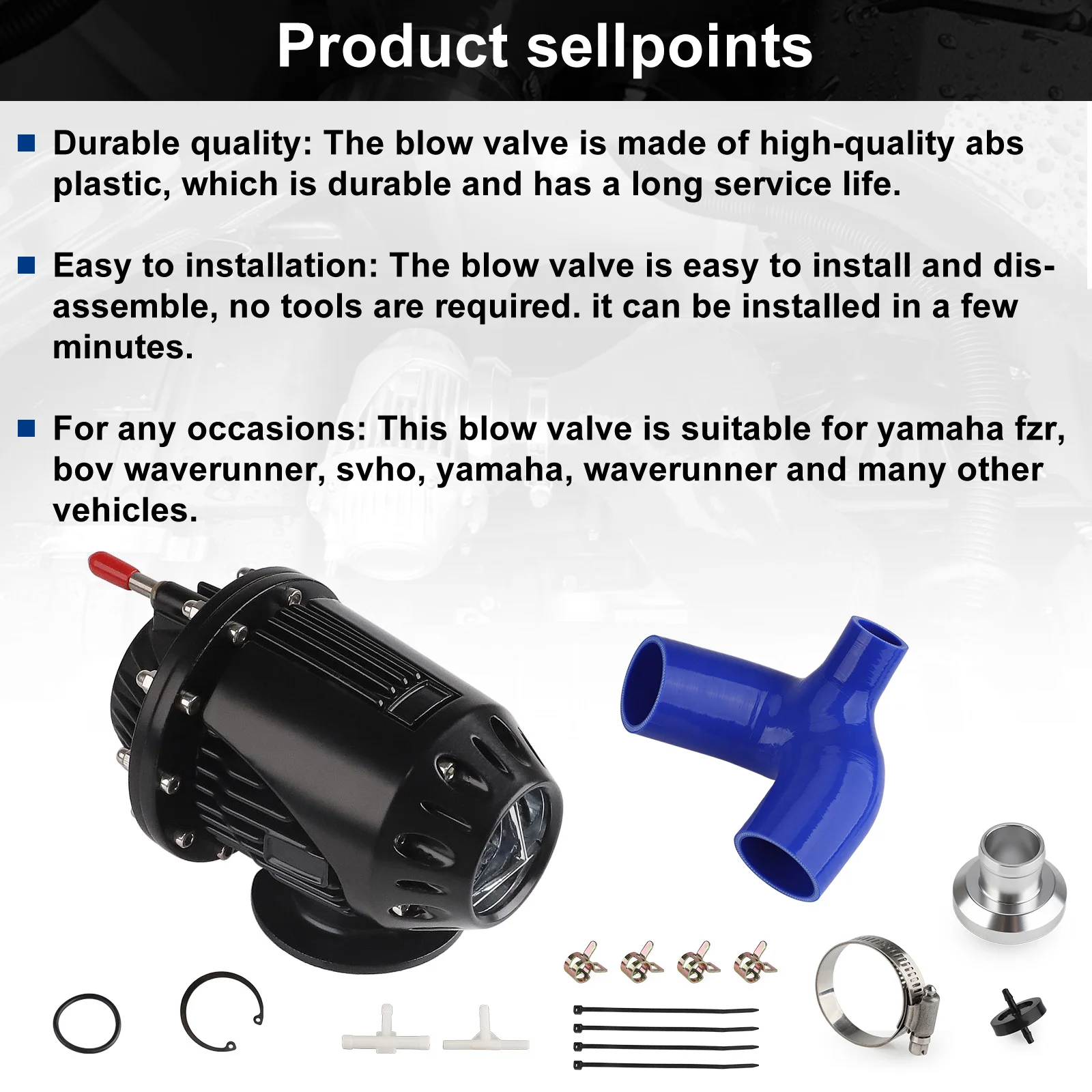 LS Turbo Kit Supercharger Blow Off BOV für FZR Yamaha FX WAVERUNNER Jet Ski FZS SVHO SHO GP1800 FZR FZS SHO SVHO Motorrad – Detail 4