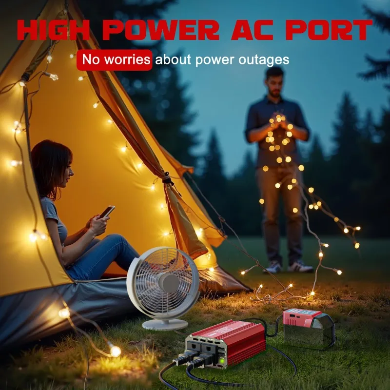 HAKSINKY 300W Portable Power Inverter DC Charger Adapter Power Inverter Compatible with For Makita/Milwaukee 18/20V Batteries