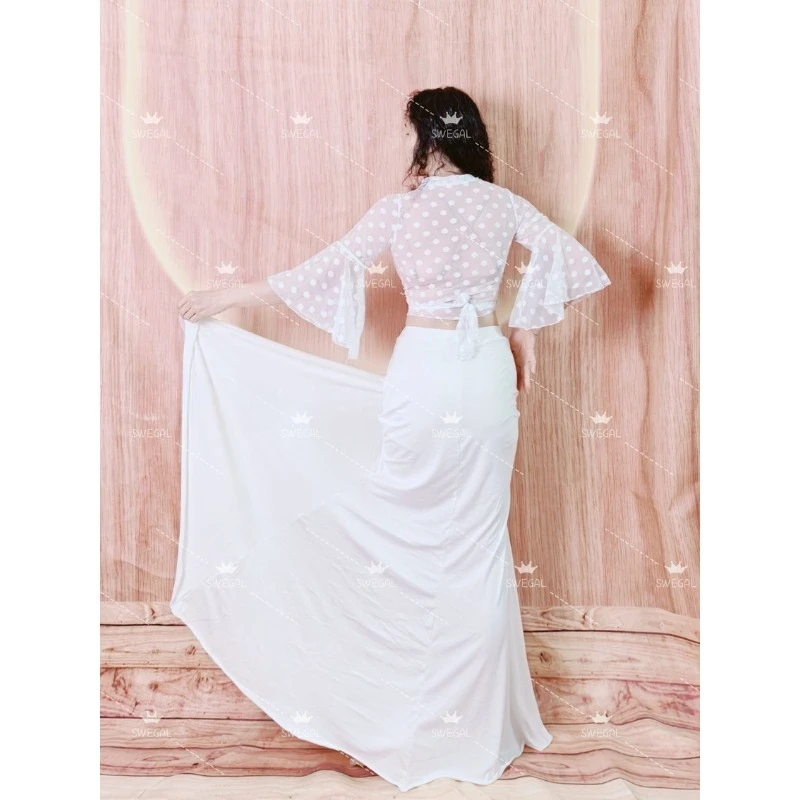 فستان رقص شرقي مخصص ممارسة الزي أزياء الرقص الشرقي الدانتيل زهرة صافي البوق كم مع تنورة شق الدانتيل #6