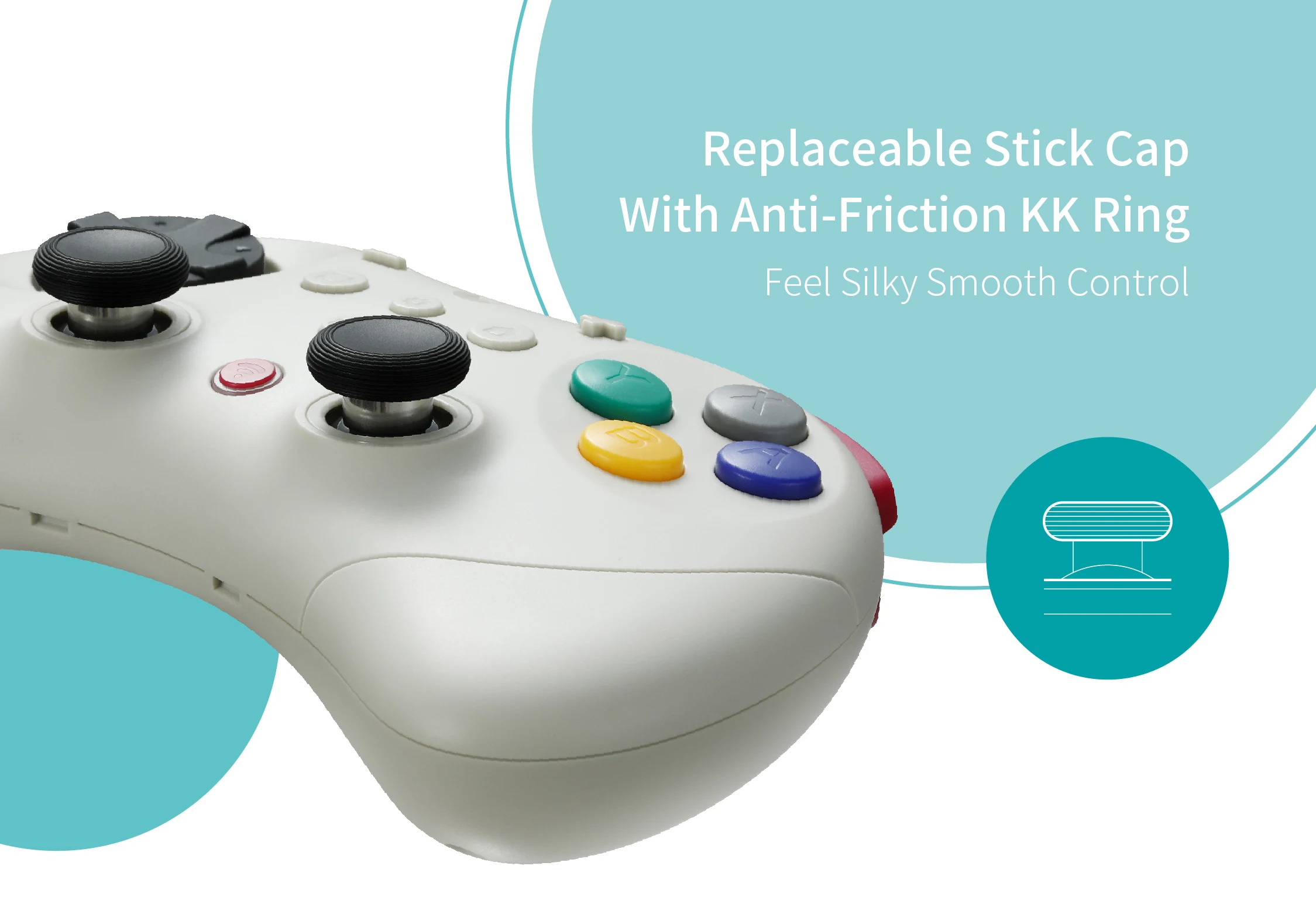 GuliKit Elves 2 Pro Wireless Gaming Controller für Switch 2 Windows Hall Joysticks mit 1000 Hz Gamepad für iOS und Android – Detail 6