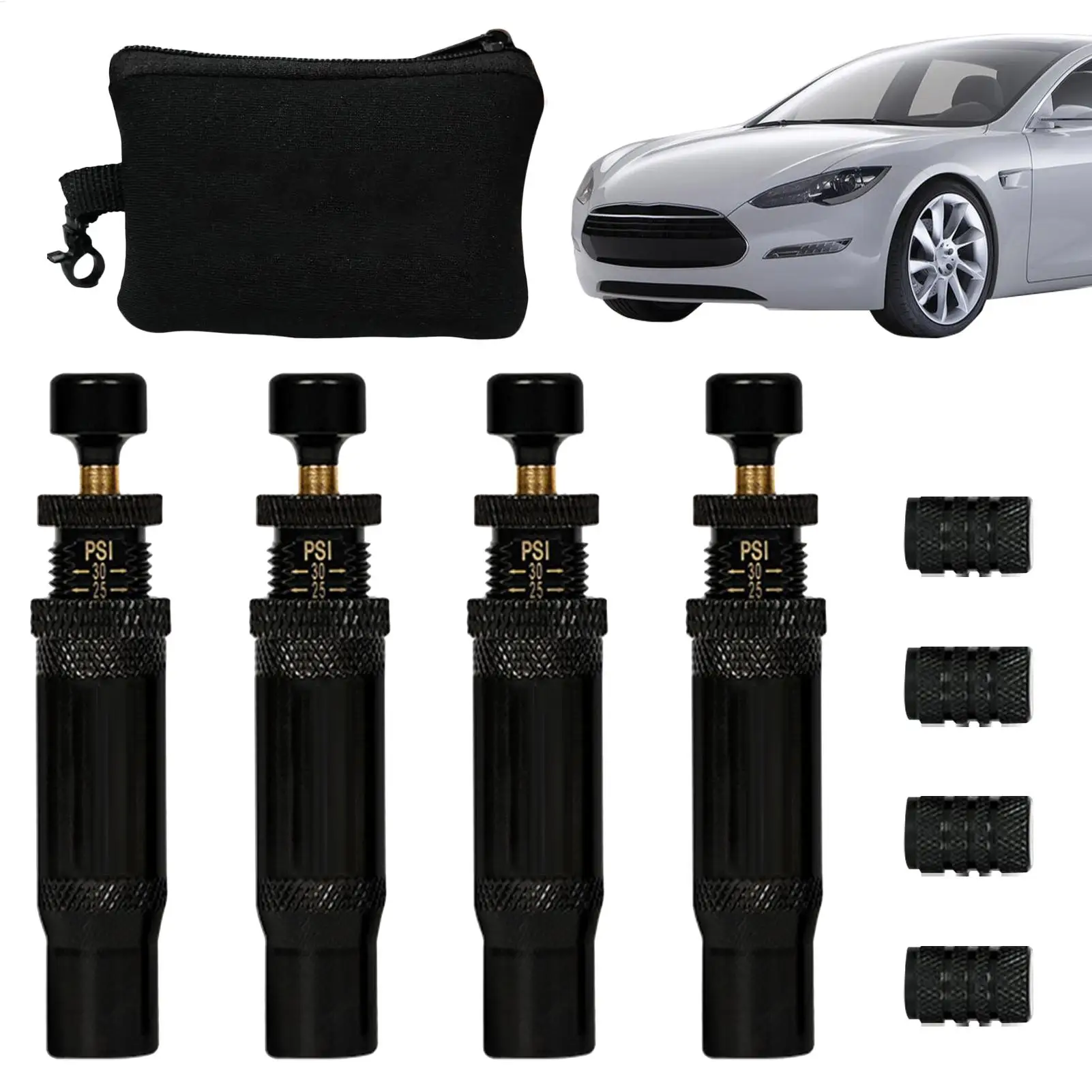 

Комплект из 4 клапанов для спуска давления в шинах для бездорожья с автоматической остановкой, 10-30 PSI, винтовые, для автошин