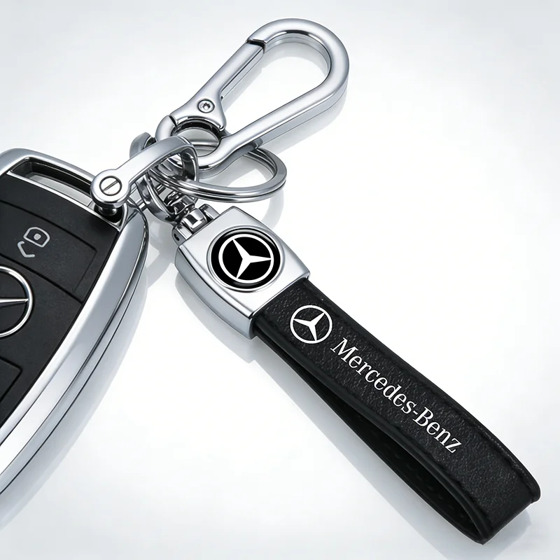 Chaveiro de couro luxuoso com fivela para carro, suporte para chaveiro para mercedes benz w210 w212 w204 w205 w251 w168 w111 clk cls glk gle s300