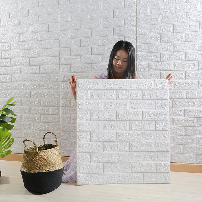 

77*70cm 3D Brick Pattern Wall Sticker Self-Adhesive Panel Waterproof Living Room Wallpaper Home Decoration