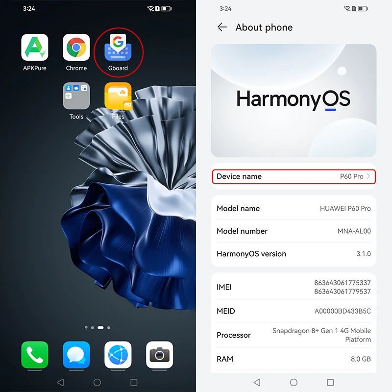 Original HUAWEI P60 Pro 4G SmartPhone 48MP Camera 4815 mAh Battery 6.67'' OLED Curved Screen Snapdragon 8+ Gen 1 Octa Core NFC