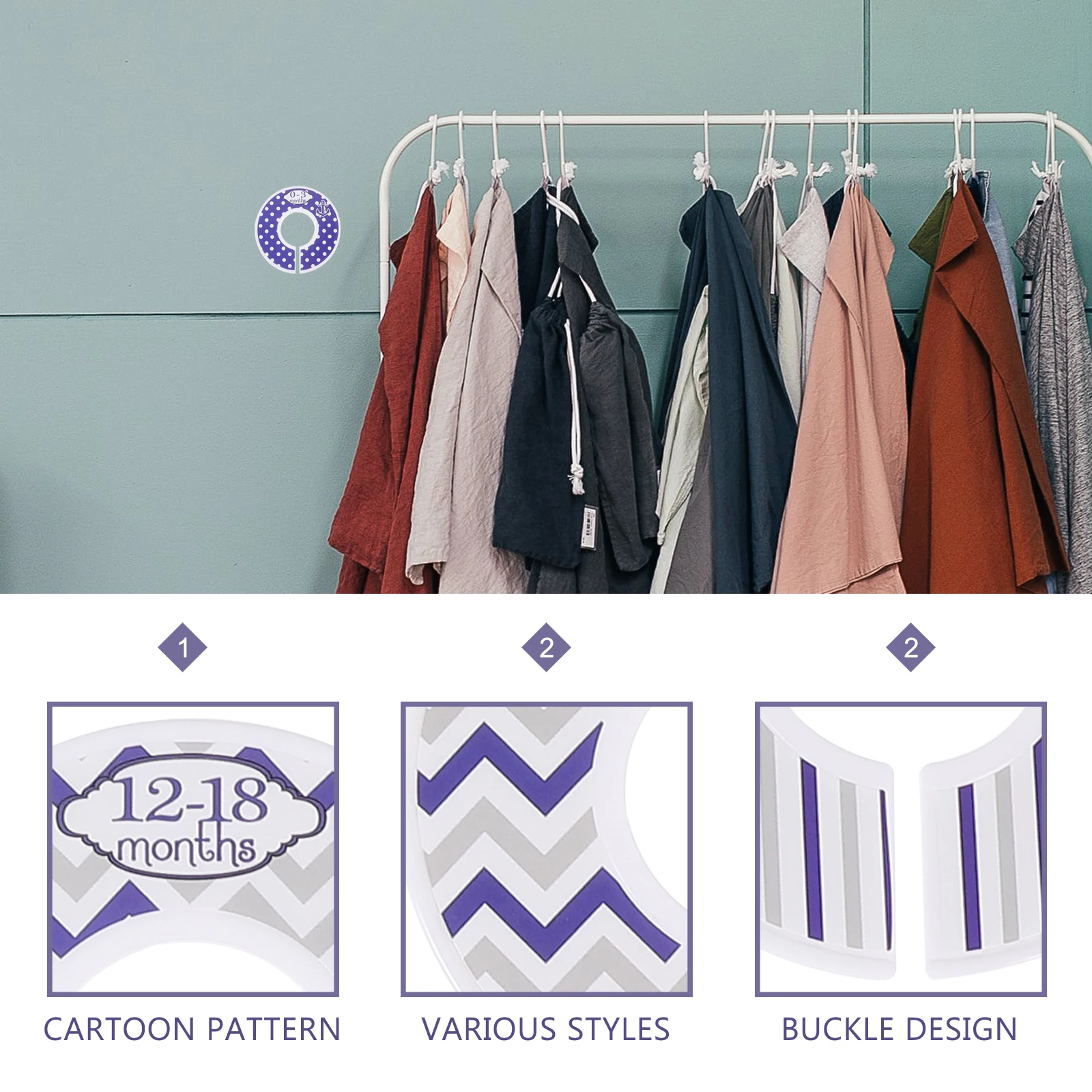 

8 Pcs Clothes Divider Closet Separators Baby Dividers Decorate Nursery Size and Toddler Plastic for Hanging Child