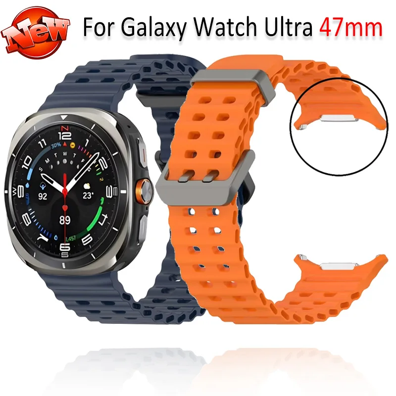 Official Ocean Silicone Strap for Samsung Galaxy Watch Ultra 2025 47mm Comfortable Bracelet Wristband Galaxy Watch Ultra Correa