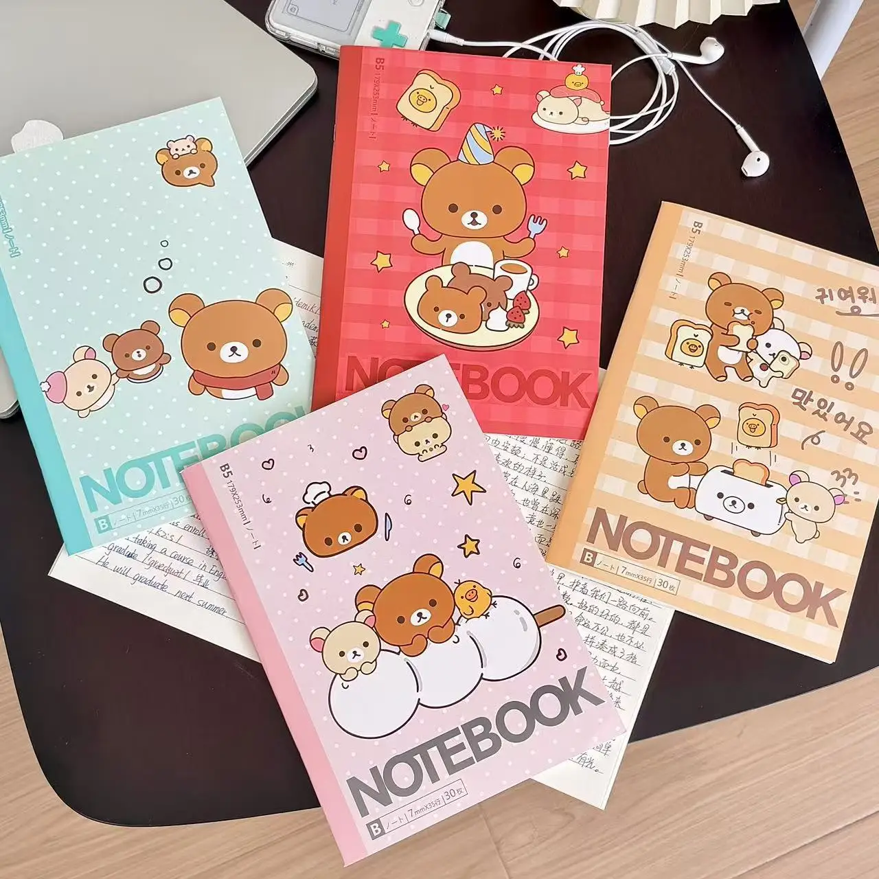 Kawaii Rilakkuma Bear Lined Notebook Cute Aesthetic Diary Planner Student School Writing Stationery Gift For Girls view 4